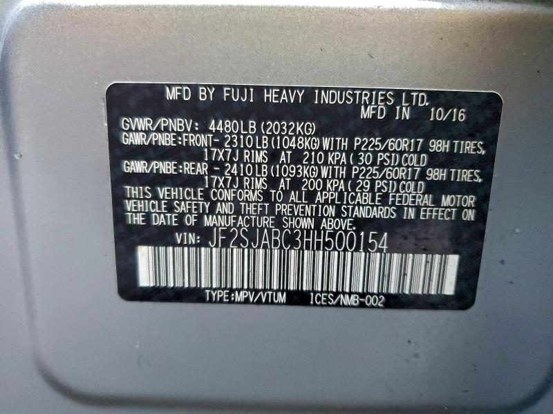 2017 SUBARU FORESTER 2 #3318071373