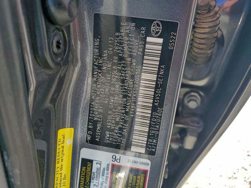 2013 TOYOTA CAMRY L #3310515094