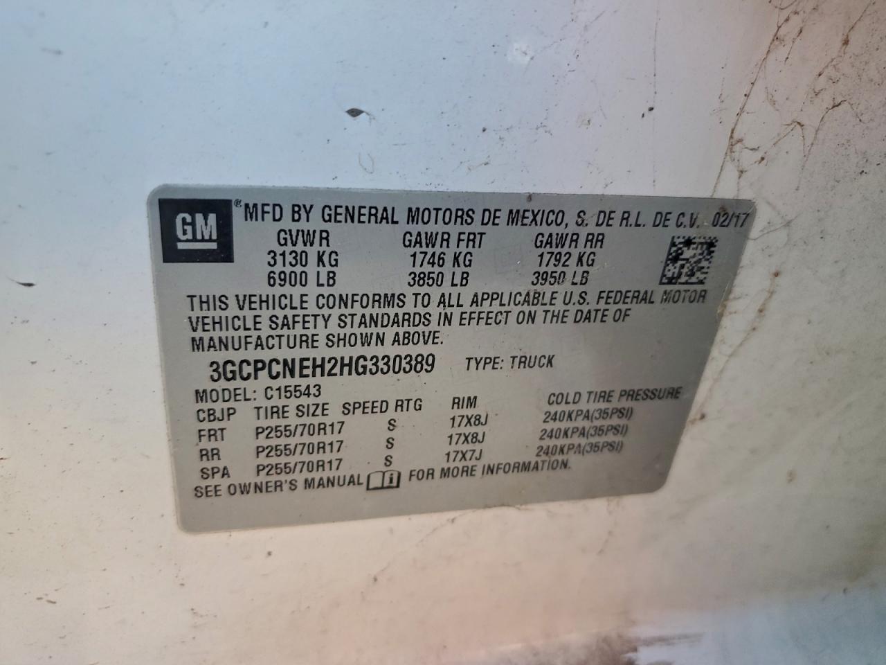 Lot #3310307978 2017 CHEVROLET SILVERADO