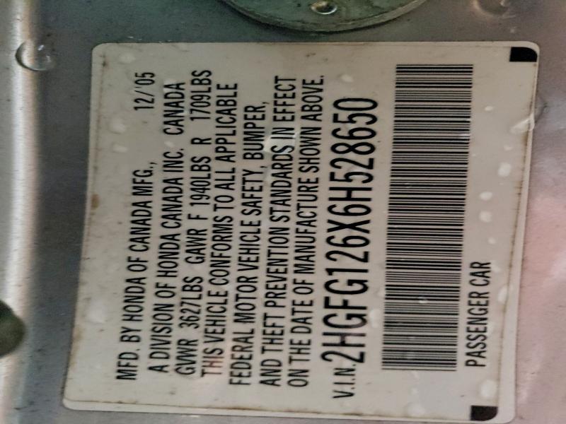 2006 HONDA CIVIC LX #3312658199