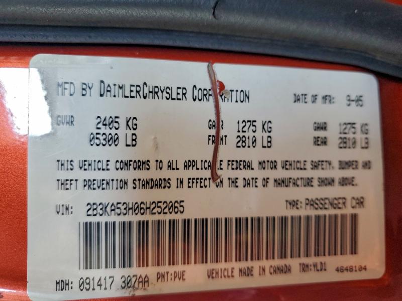 2006 DODGE CHARGER R/ #3316065261