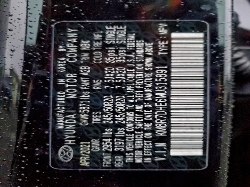 2021 HYUNDAI PALISADE C #3318906926