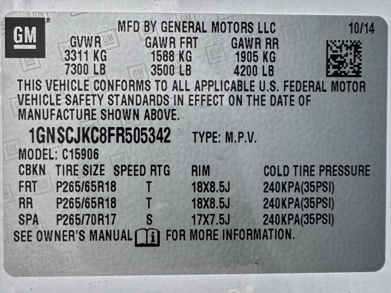 2015 CHEVROLET SUBURBAN C #3317602524