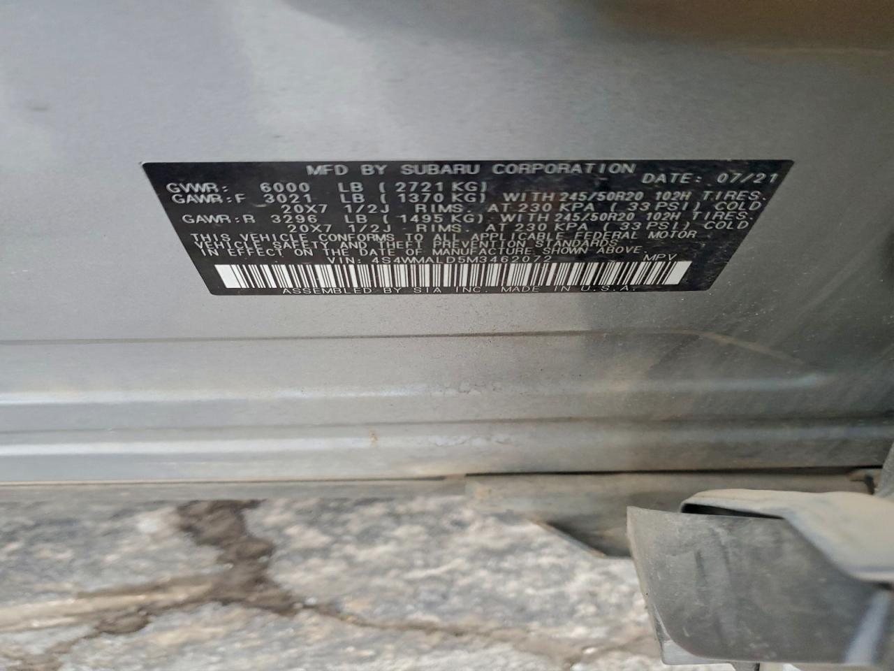 SUBARU ASCENT LIMITED