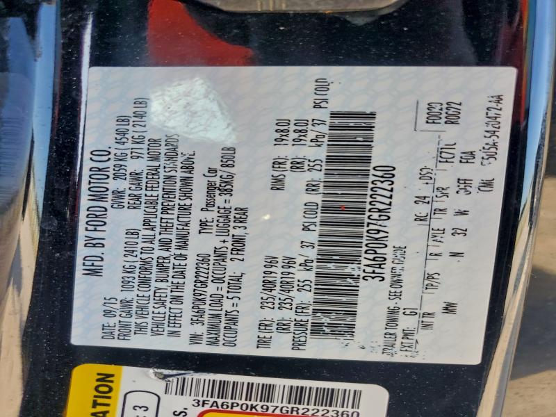 2016 FORD FUSION TIT #3311513250