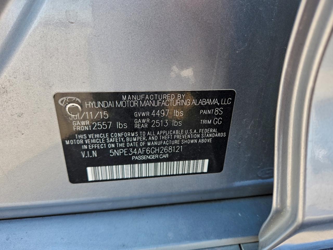 Lot #3317852926 2016 HYUNDAI SONATA SPO