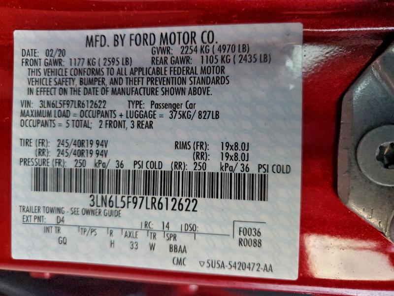 2020 LINCOLN MKZ RESERV #3315888146