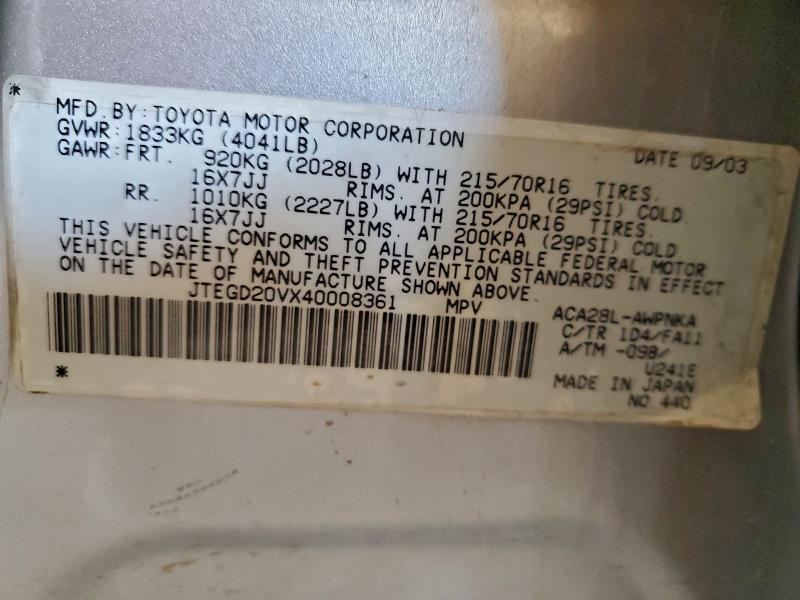 2004 TOYOTA RAV4 #3301619649