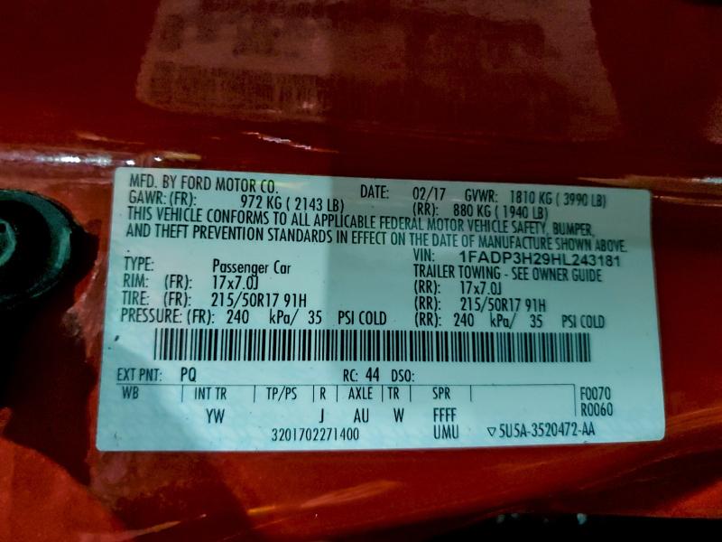 2017 FORD FOCUS SEL #3302889907