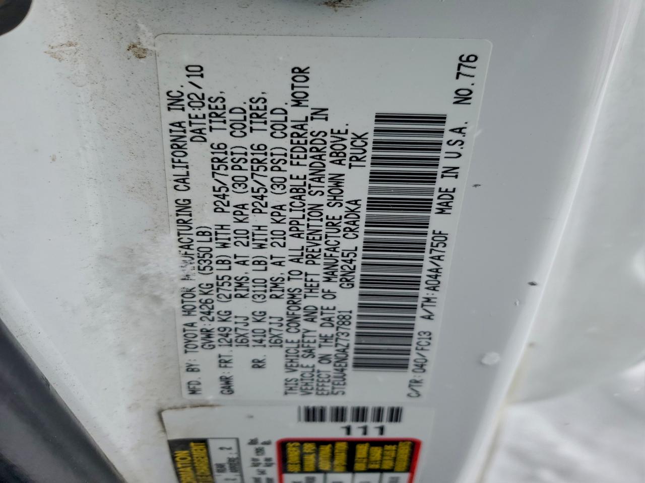 TOYOTA TACOMA ACCESS CAB