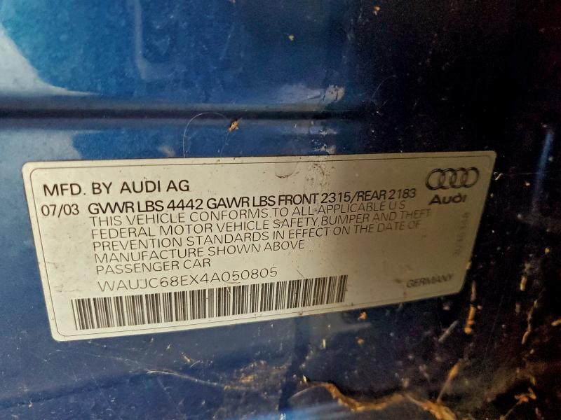 2004 AUDI A4 1.8T #3304499602