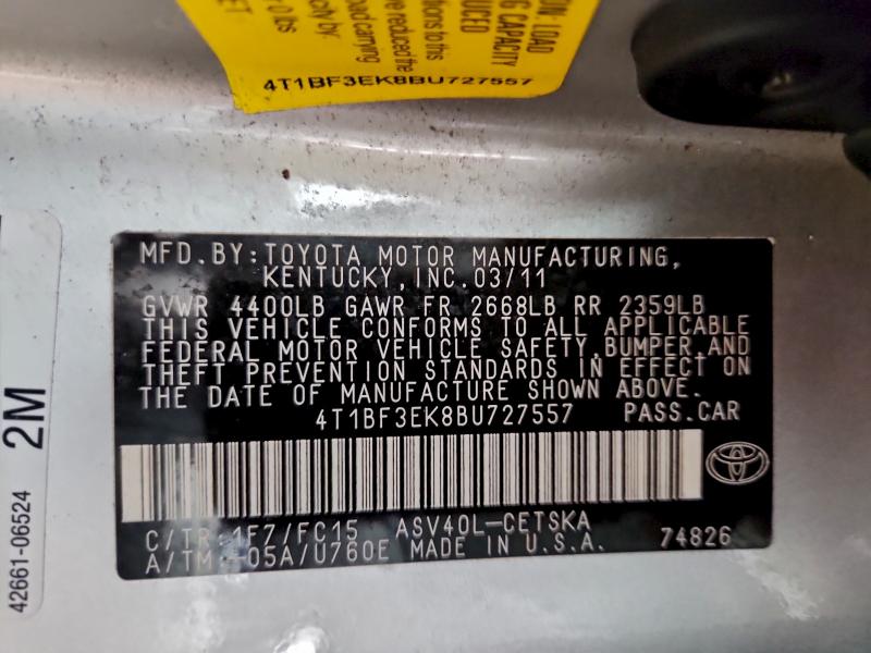 2011 TOYOTA CAMRY BASE #3305313313