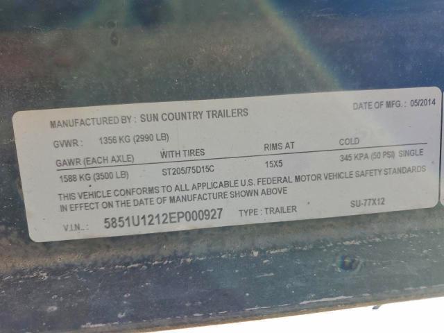 2014 SUNCOUNTRY UNKNOWN #3304169465