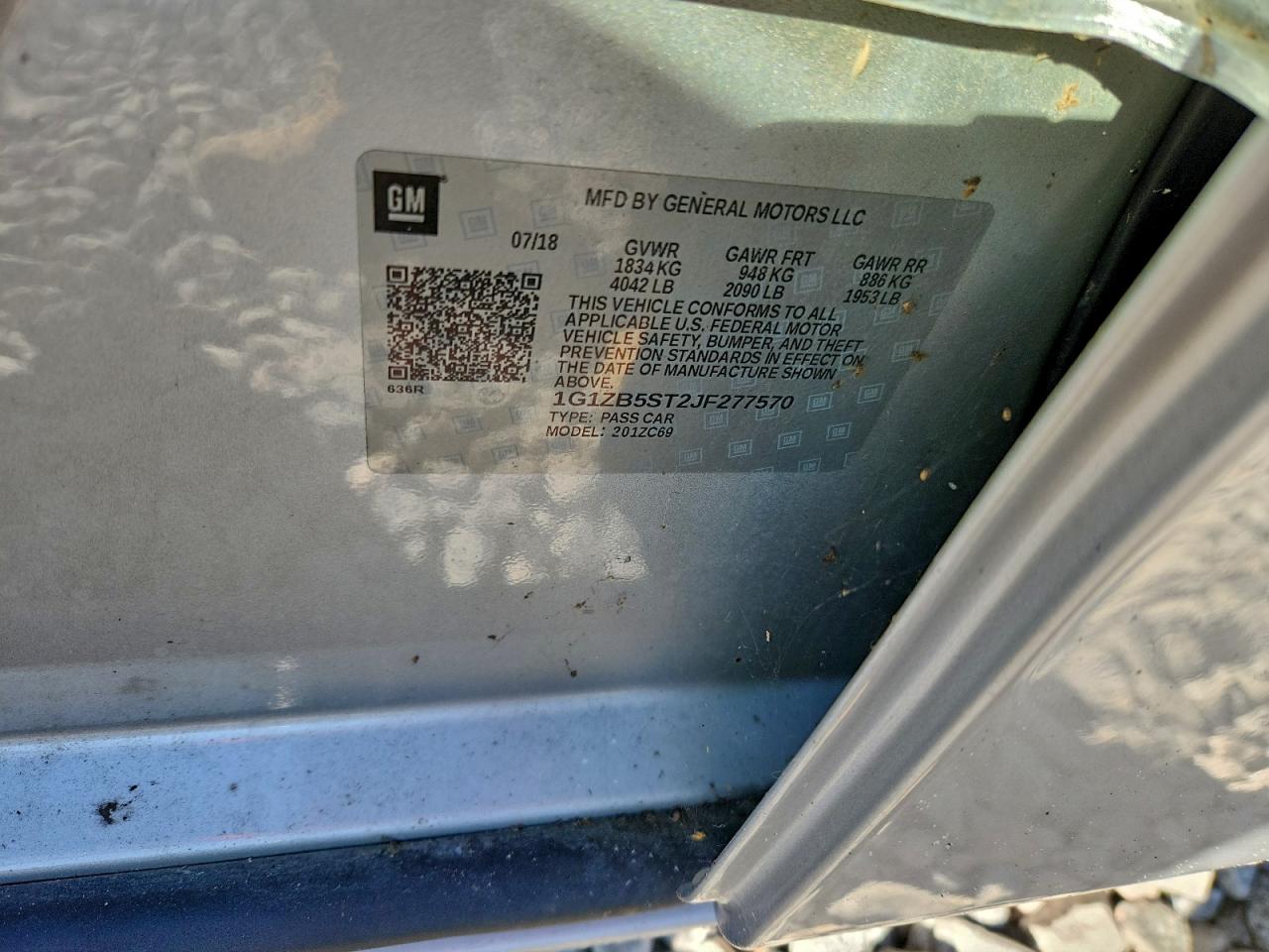 Lot #3316804419 2018 CHEVROLET MALIBU LS