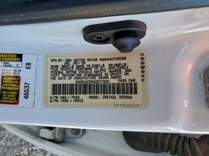 2010 TOYOTA COROLLA BA #3305287397