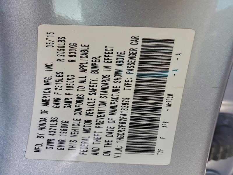 2015 HONDA ACCORD EXL #3305307336