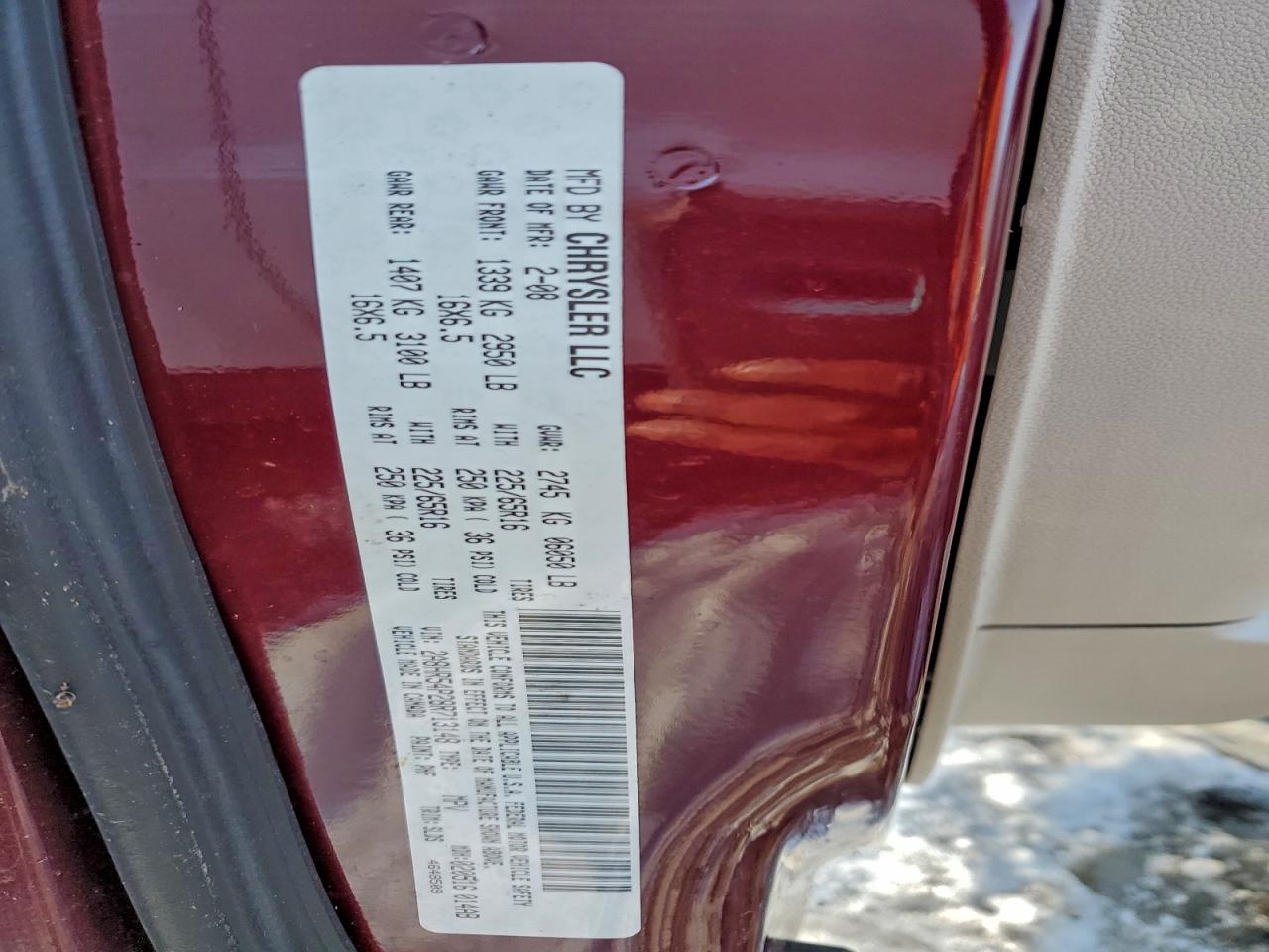 Lot #3317170152 2008 CHRYSLER TOWN & COU