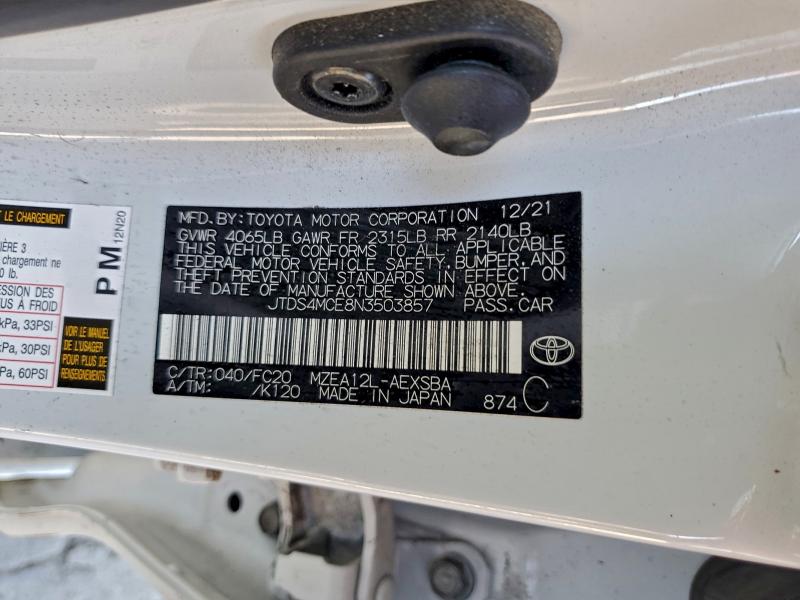 2022 TOYOTA COROLLA SE #3305289337