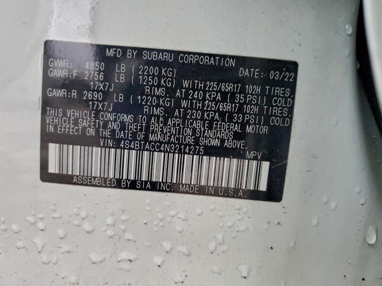 SUBARU OUTBACK PREMIUM