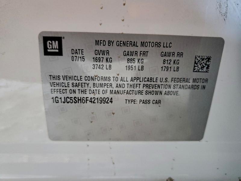 2015 CHEVROLET SONIC LT #3303743436