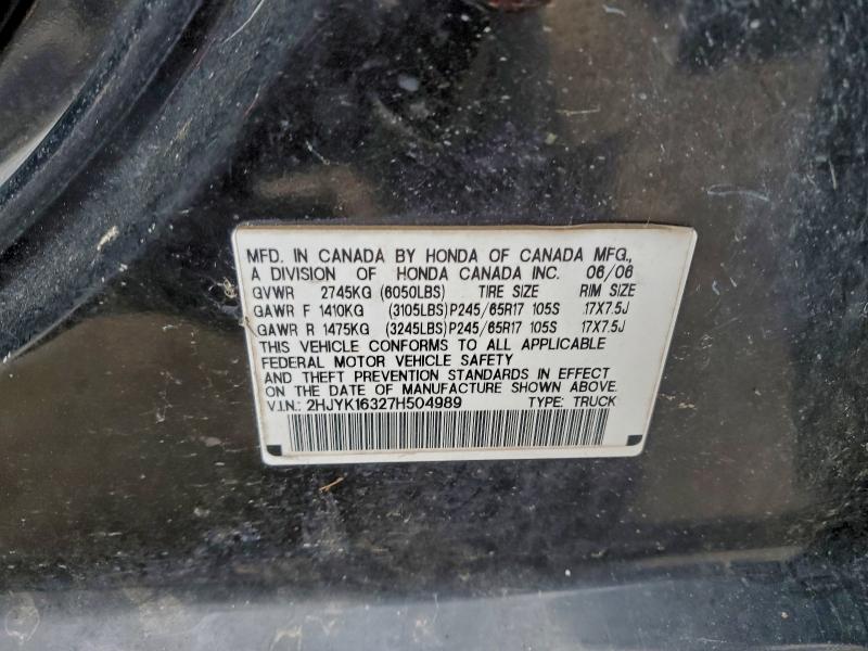 2007 HONDA RIDGELINE #3317948921