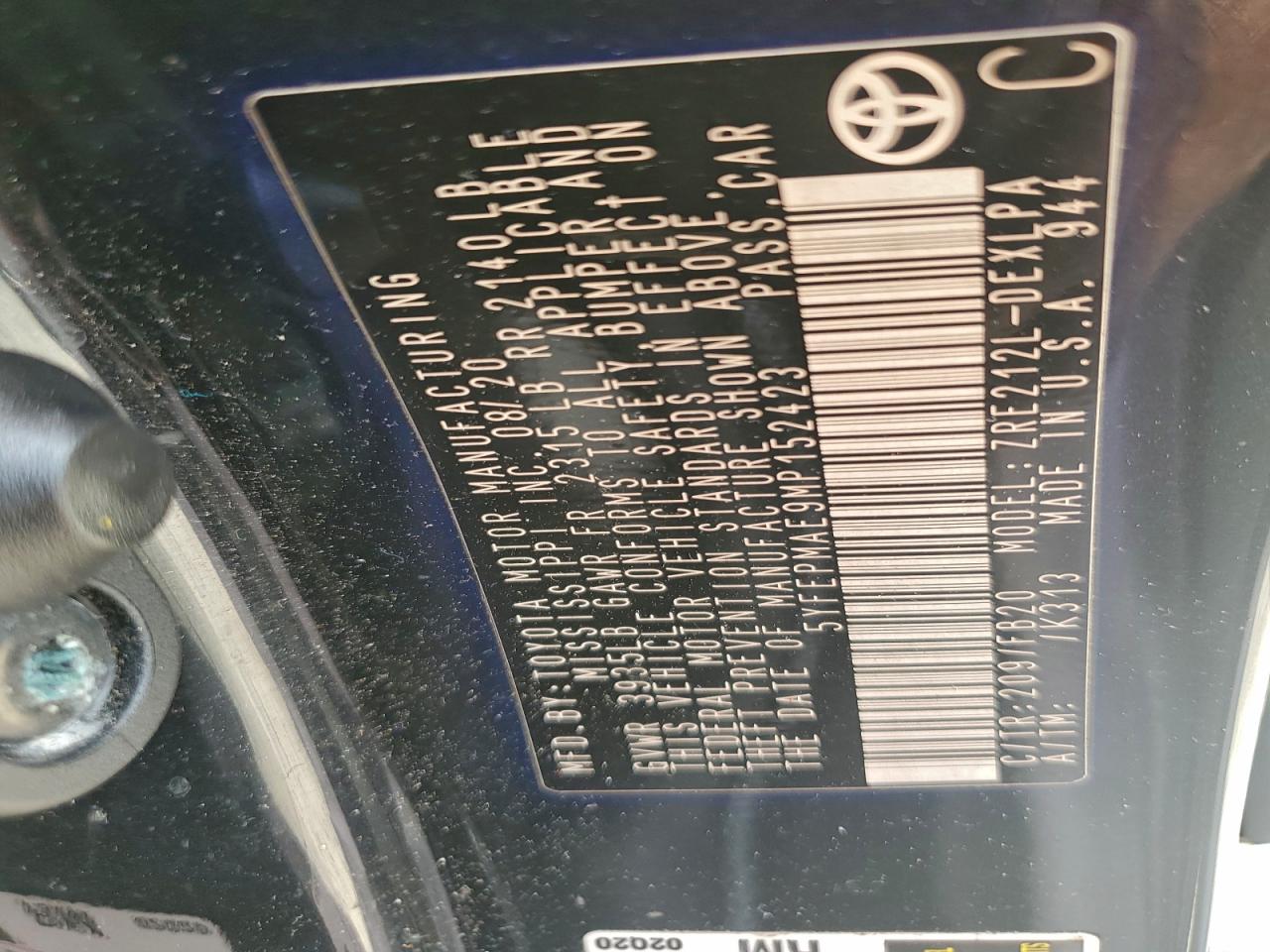 Lot #3315891087 2021 TOYOTA COROLLA LE