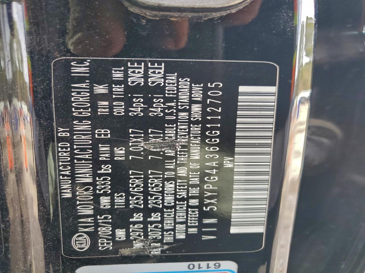 Lot #3305429450 2016 KIA SORENTO LX