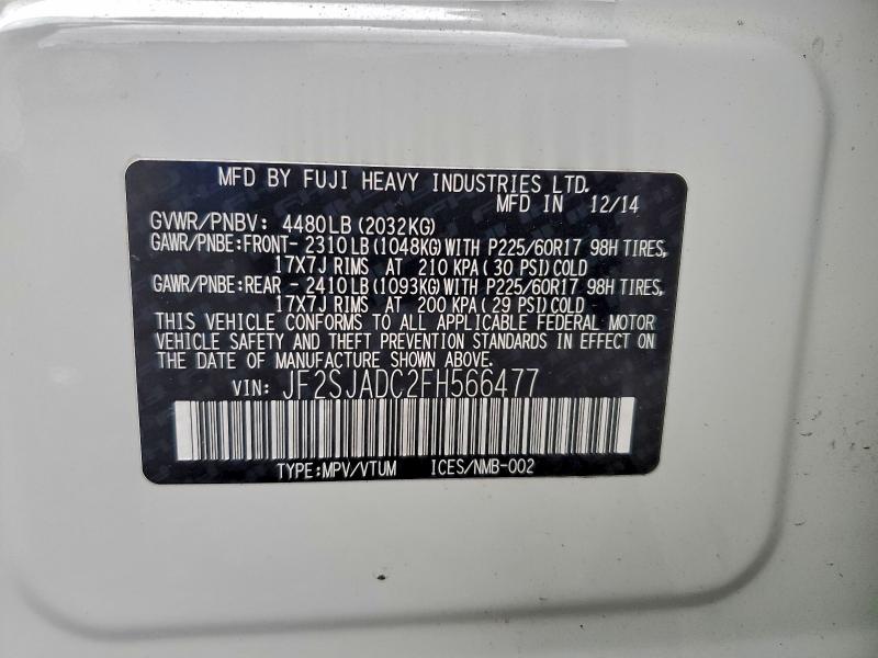 2015 SUBARU FORESTER 2 #3316910075