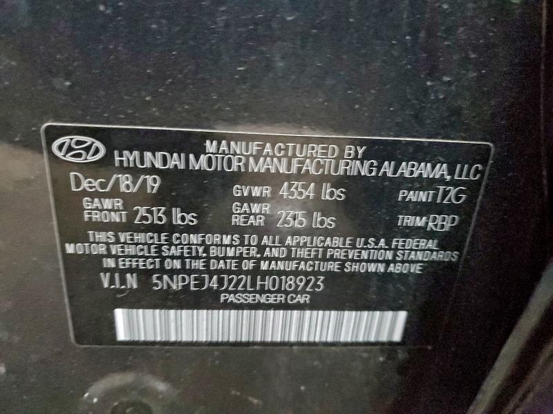 2020 HYUNDAI SONATA SEL #3309454994