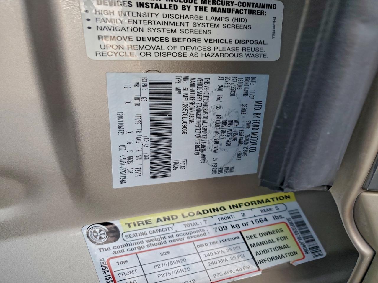 Lot #3311455244 2008 LINCOLN NAVIGATOR