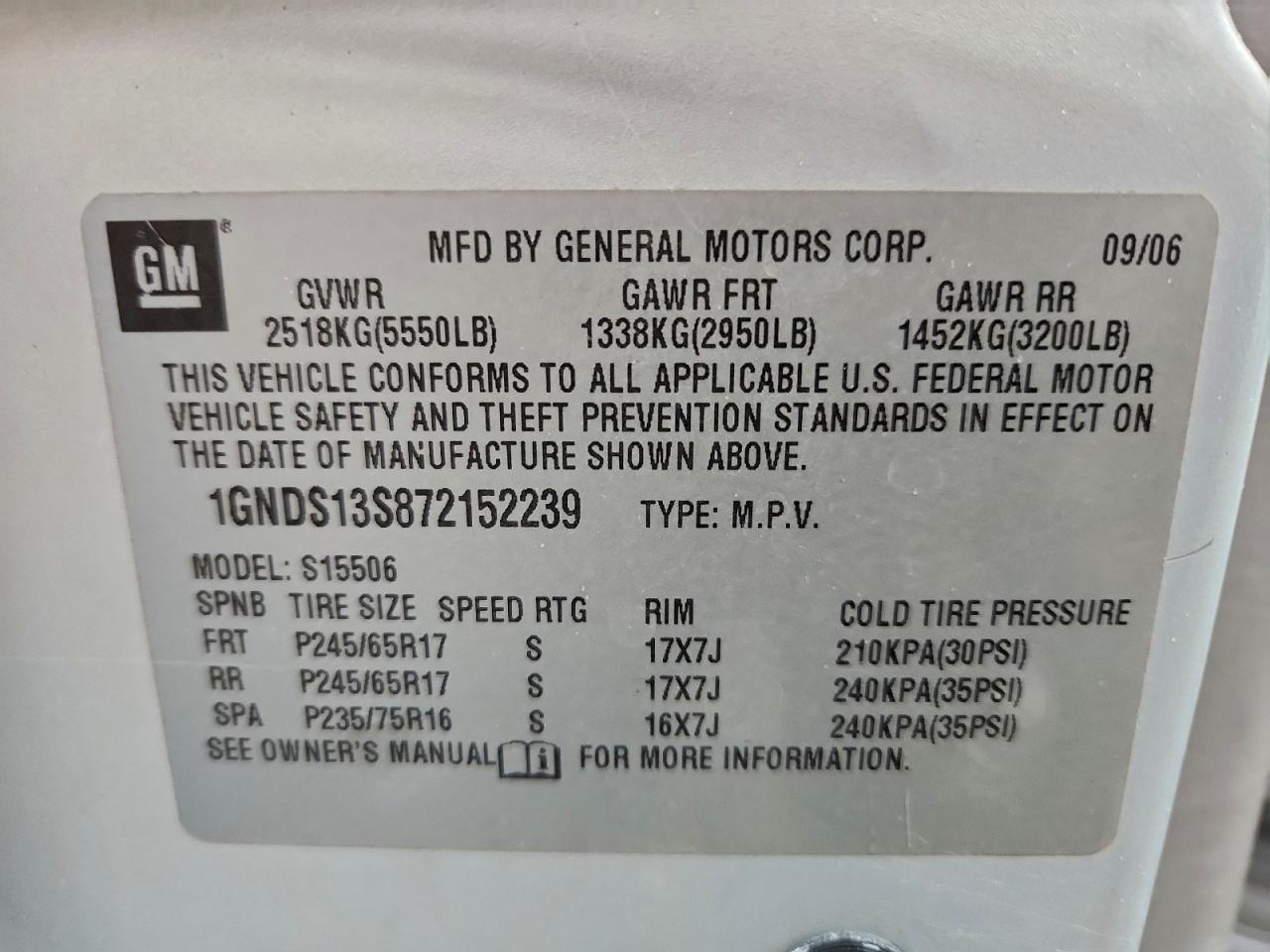 Lot #3301793354 2007 CHEVROLET TRAILBLAZE