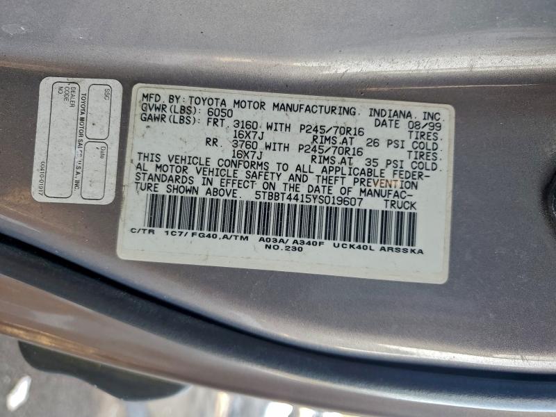 2000 TOYOTA TUNDRA ACC #3317707086