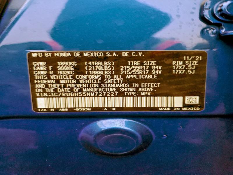 2022 HONDA HR-V EX #3305655758