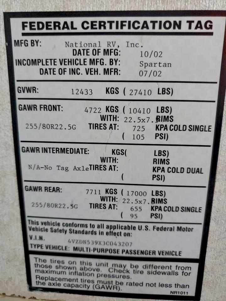 Lot #3305383310 2003 TLOX 27.5 KW