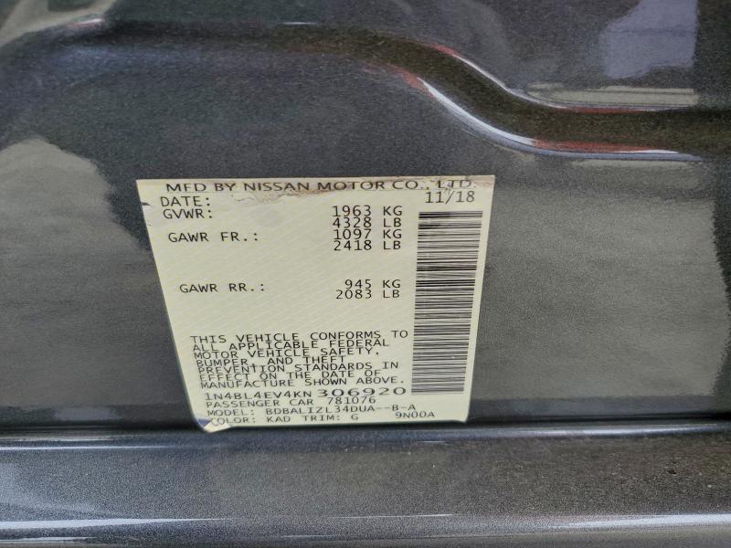 2019 NISSAN ALTIMA SL #3311679224