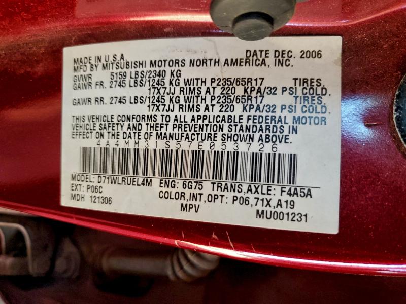 2007 MITSUBISHI ENDEAVOR S #3309521572