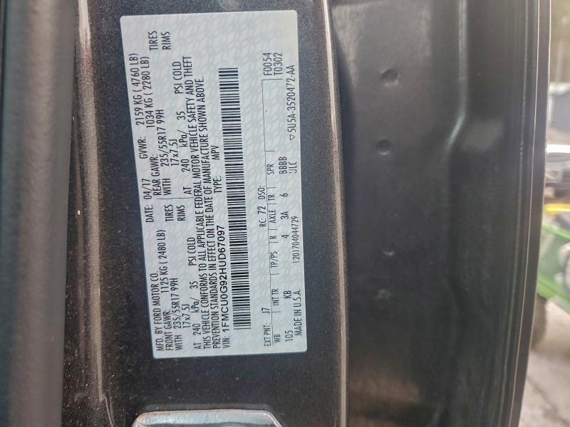 2017 FORD ESCAPE SE #3305452062