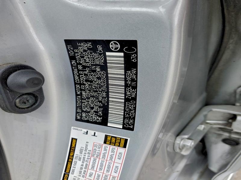 2022 TOYOTA PRIUS LE #3311465235