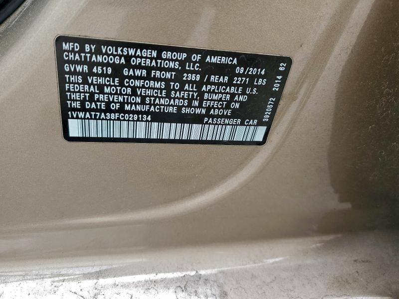 2015 VOLKSWAGEN PASSAT S #3308219172