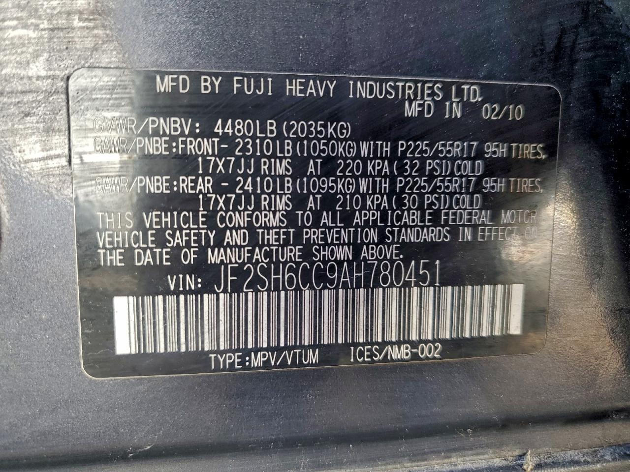 SUBARU FORESTER 2.5X PREMIUM