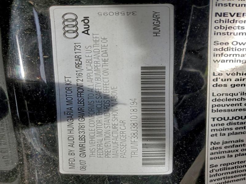 2008 AUDI TT 2.0T #3312484610