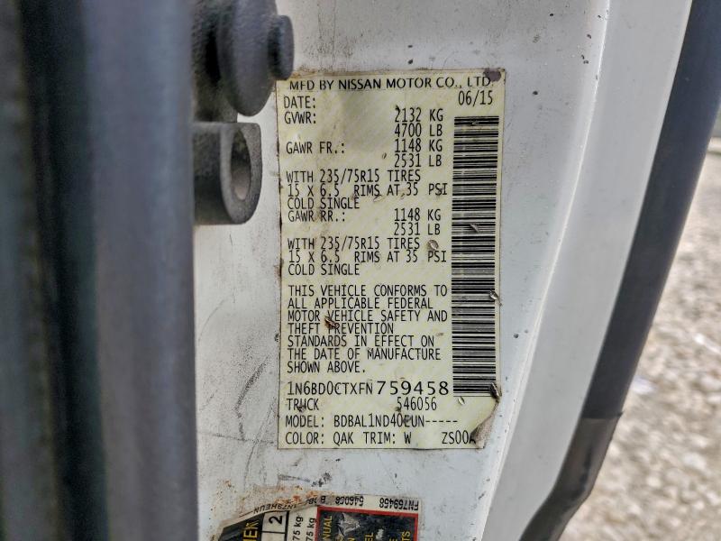 2015 NISSAN FRONTIER S #3312561817