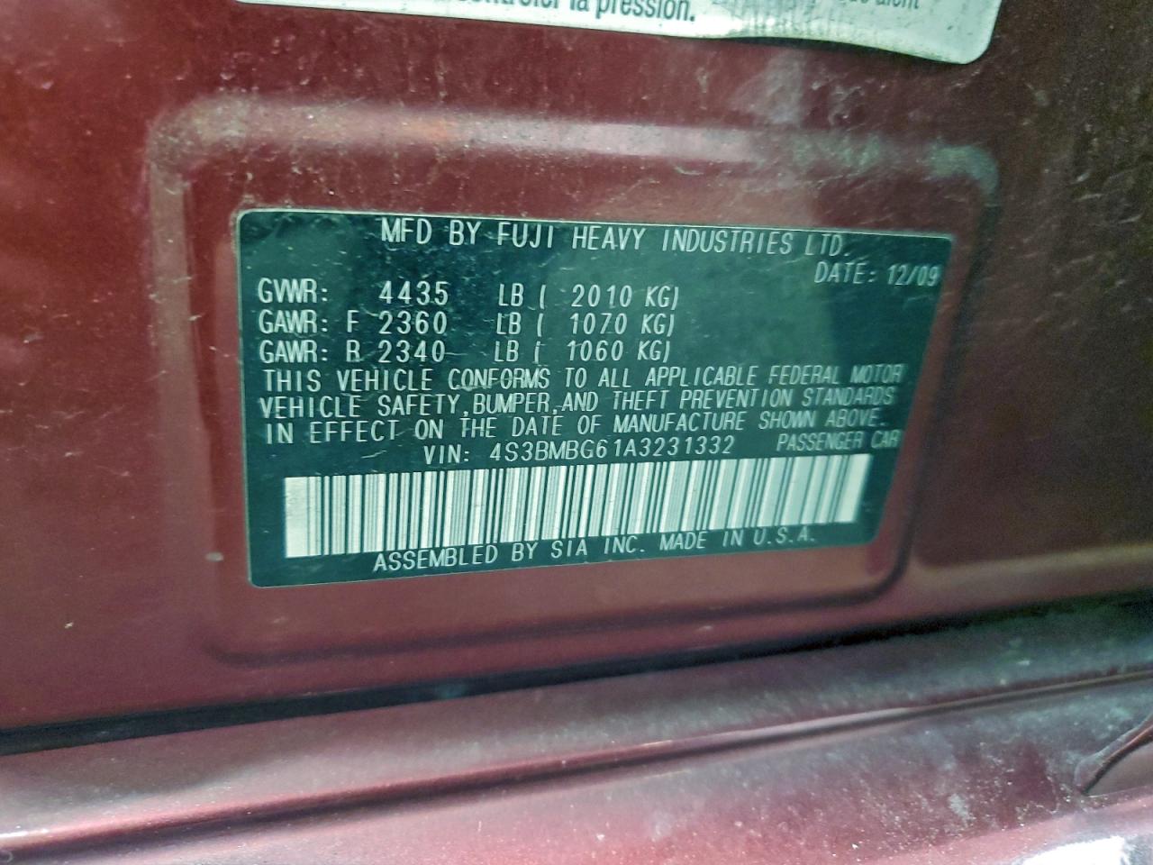 SUBARU LEGACY 2.5I PREMIUM