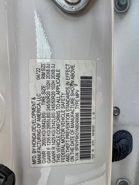 2022 HONDA PILOT SPOR #3303747455