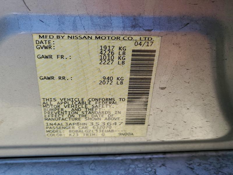 2017 NISSAN ALTIMA 2.5 #3312688181