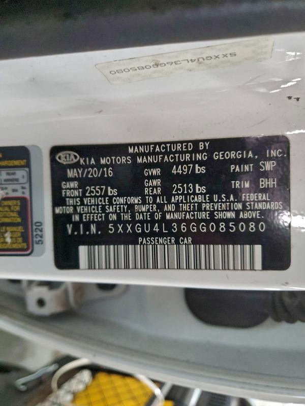 2016 KIA OPTIMA EX #3309315006