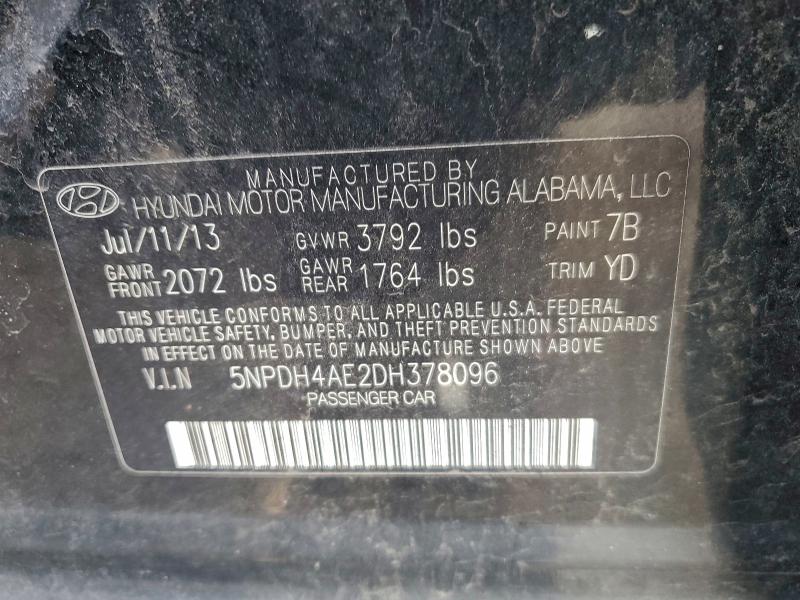 2013 HYUNDAI ELANTRA GL #3301802350