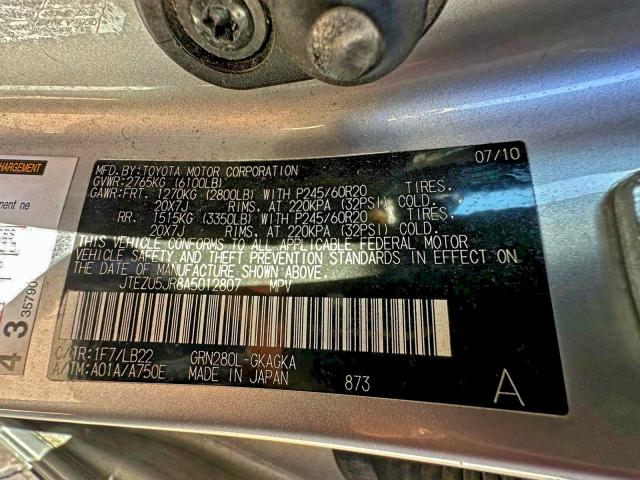 2010 TOYOTA 4RUNNER SR #3308206190