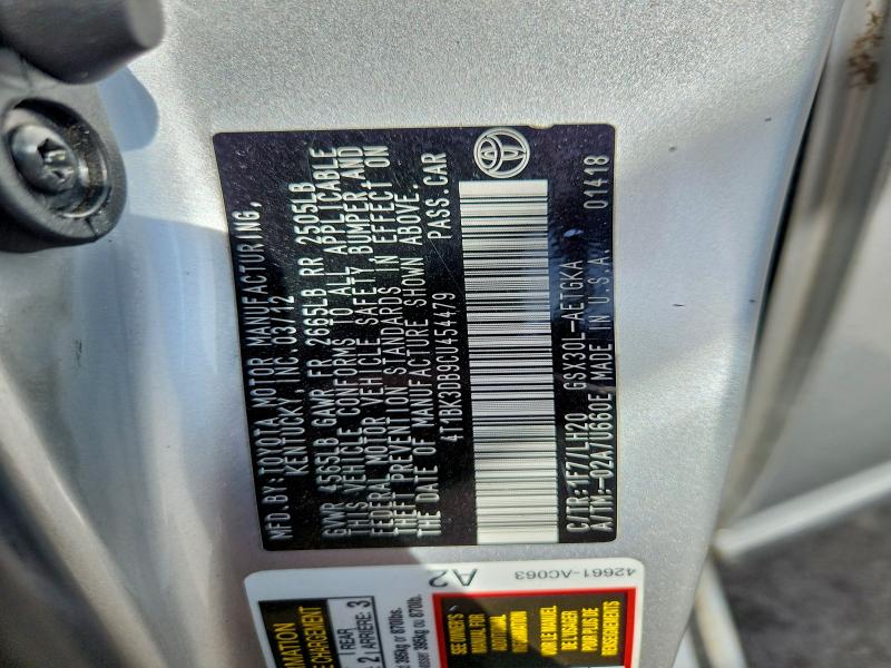 2012 TOYOTA AVALON BAS #3312464621