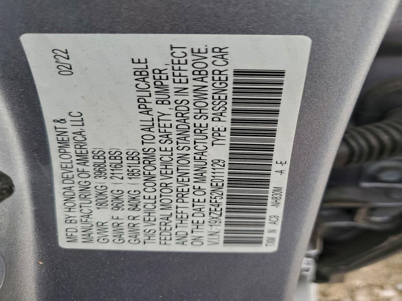 2022 HONDA INSIGHT EX #3305187016